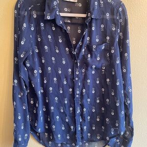 Abercrombie & Fitch Dark Blue Floral Top